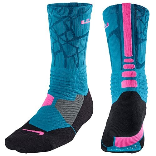Nike Lebron Hyper Elite Crew Socks(Light Blue Laquer/Pink Pow) | SportsMNL